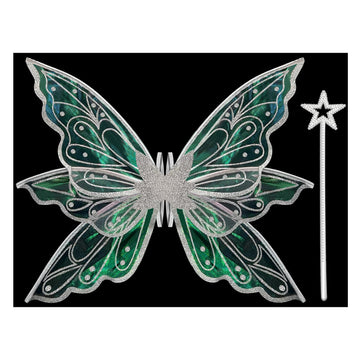 Quescu Fairy Wings For Girls Women,Butterfly Wings For Adults,Sparkle Angel Wings Halloween Costume Dress Up Party Favor (Silver