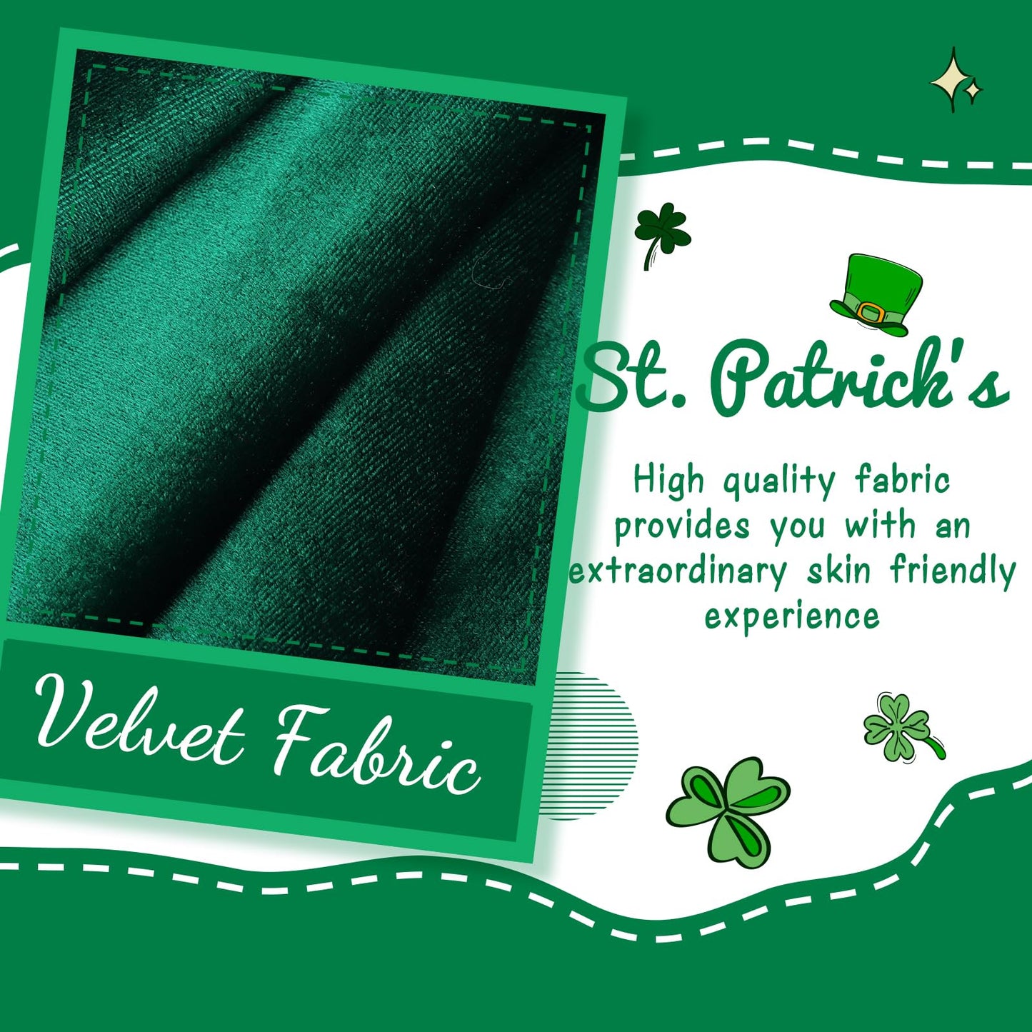Yanjie St. Patrick'S Baby Headbands Green Velvet Bows Shamrock Clover Hair Accessories For Newborn Infant Toddler Girls