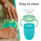 Nuby Wonder Cup With 360 Smart Edge Silicone Rim - Two-Handle Design - (2-Pack) 5 Oz - Pink/Aqua