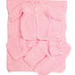 Abelito Newborn Baby Crochet Blanket 5 Piece Set Hat, Booties, Sweater, Pants (Pink)