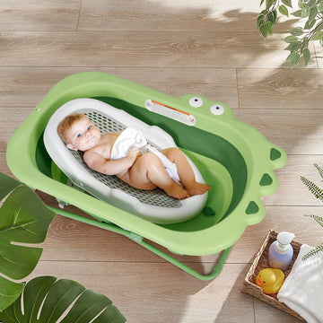 Beberoad Love Collapsible Baby Bathtub With Bath Support Toddler Bathtub Height-Adjustable Portable Infant Bathtub From Newborn