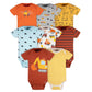 Gerber Baby Boys 8-Pack Short Sleeve Onesies Bodysuits Shirt, Transportation Zone, 3-6 Months US