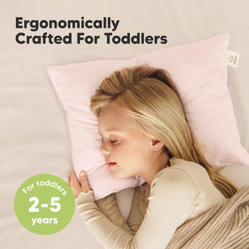 Keababies 2-Pack Toddler Pillow 14X20 - Soft Organic Cotton Kids Travel Bed Pillows For Sleeping, School, Nap, Machine Washable,