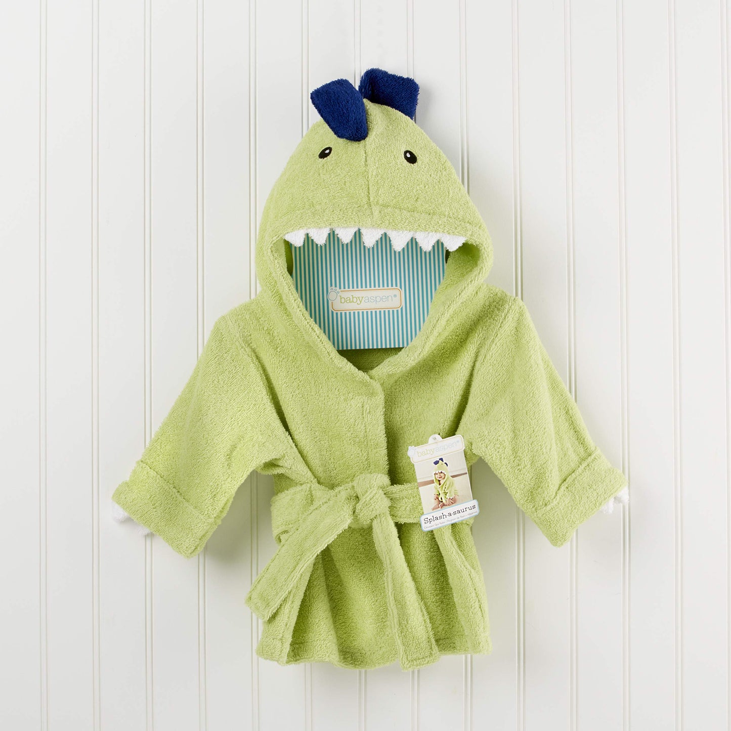 Baby Aspen 'Splash-A-Saurus Dinosaur Hooded Towel Robe, 0-9 Months
