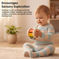 PlanToys Wooden Roller Rattle Toy for Babies | Montessori Baby Sensory Toy with Gentle Sound | Eco-Friendly Crawling & Motor Ski