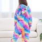 Chetosho Unicorn Hooded Onesie Girls Halloween One Piece Kids Costume (Oblique Stripe Starry Blue 7-8 Years)