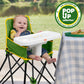 Bright Starts John Deere Pop N Dine Portable High Chair, Indoor/Outdoor, Dishwasher Safe Tray, Easy to Fold, Unisex, Green, 6 M