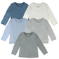 Honestbaby Multipack Long Sleeve T-Shirts Tee 100% Organic Cotton Infant Baby, Toddler, Little Kids, Girls, Unisex, Prep School