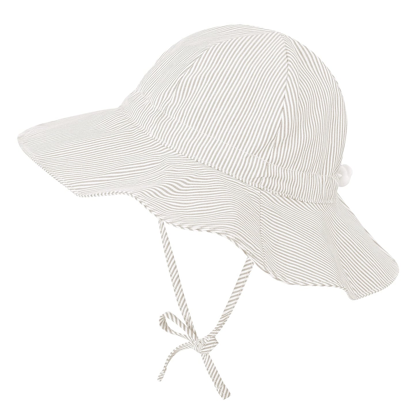 Zando Baby Girl Sun Hat Infant Wide Brim Hats Baby Boy Beach Hat Upf 50+ Toddler Caps For Boys Girls Baby Bucket Hat Beige 12-24