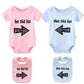Ysculbutol Baby Twins Bodysuits He/She Did It Twin Outfit Girl Romper With Hat Set(Pink Did 6M)