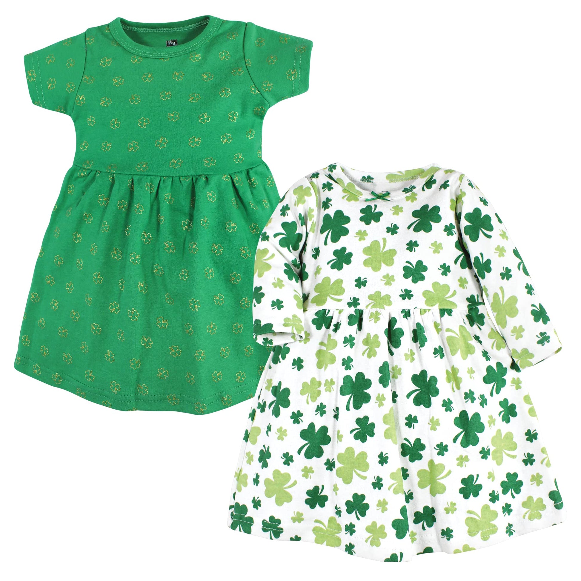 Hudson Baby Girls' Cotton Dresses, Shamrocks, 6-9 Months