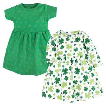 Hudson Baby Girls' Cotton Dresses, Shamrocks, 3-6 Months