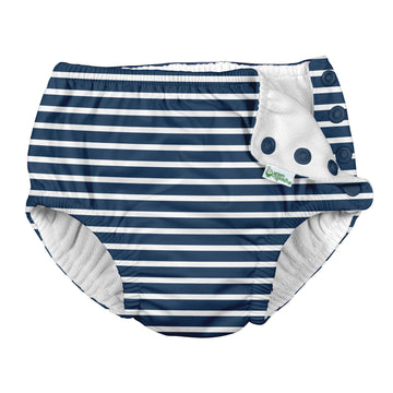 i Play Boys Reusable Absorbent Baby Swim Diapers Navy Stripe 4T