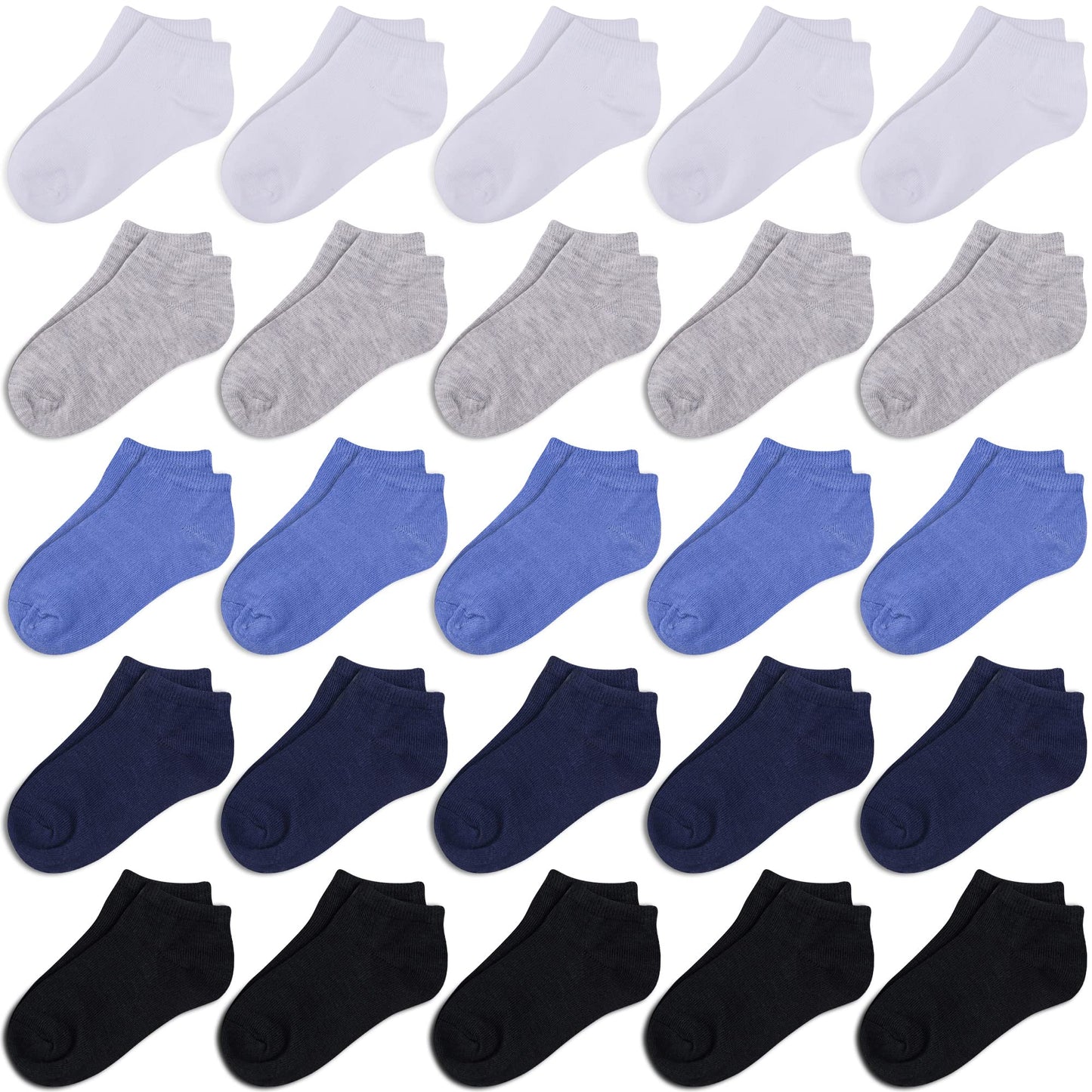 Duufin 25 Pairs Toddler Socks Low Cut Toddler Ankle Socks Half Cushion Kids Socks Low Rise Ankle Socks For Toddler Boys Girls, 4