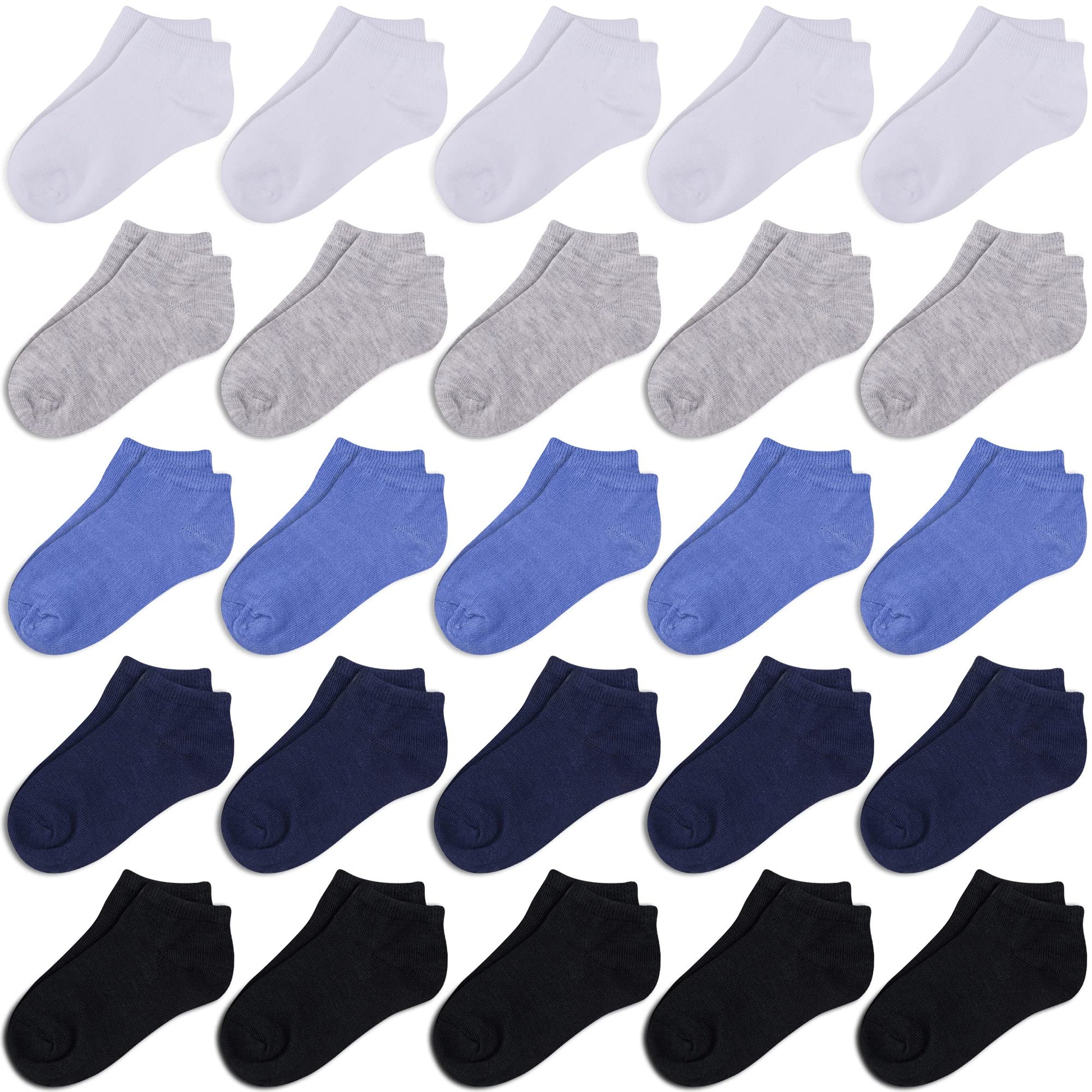 Duufin 25 Pairs Toddler Socks Low Cut Toddler Ankle Socks Half Cushion Kids Socks Low Rise Ankle Socks For Toddler Boys Girls, 4