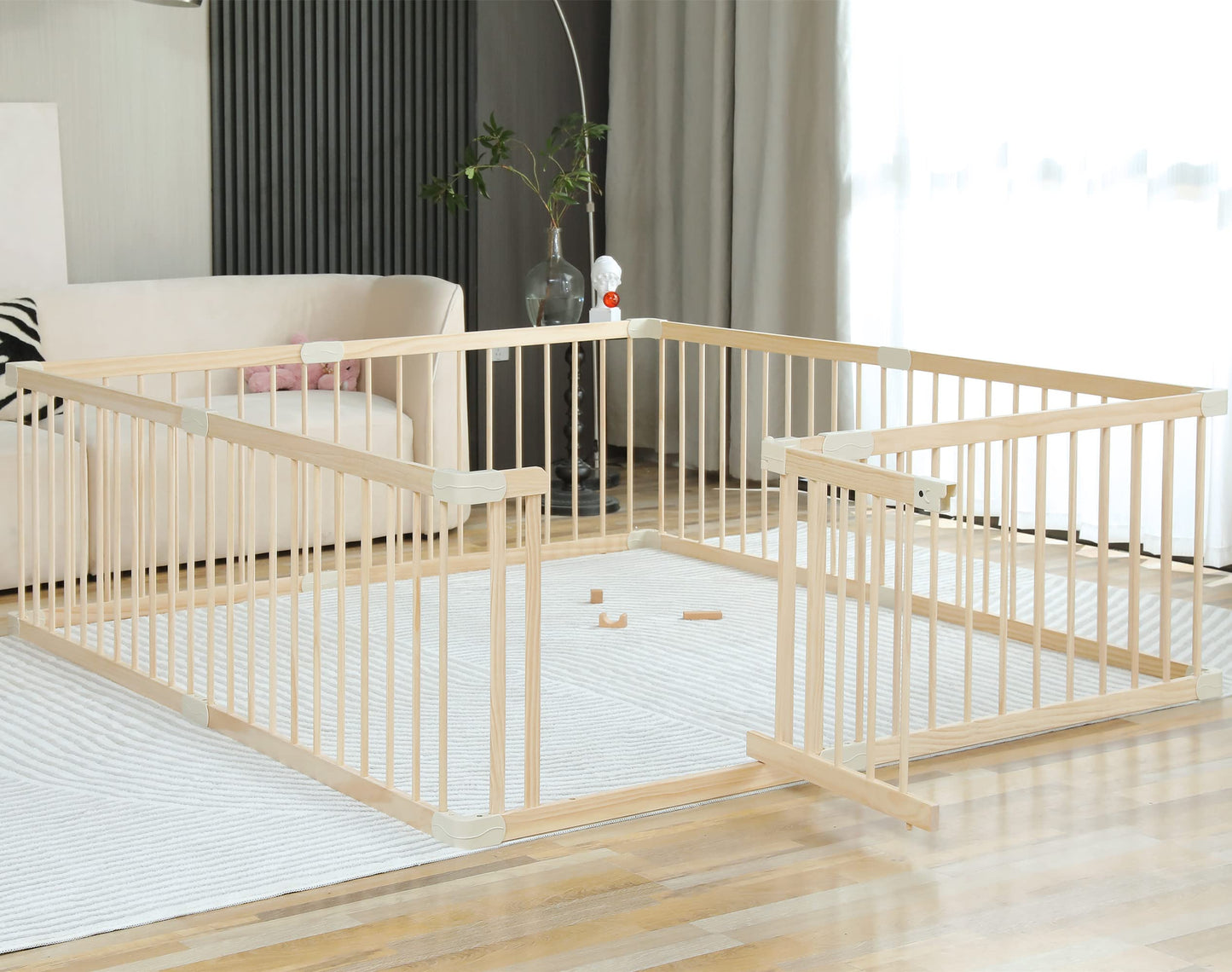 Baby Playpen Play Pen Play Fence Yards Wooden Large,Playpens For Babies And Toddlers Kids Indoor,Baby Play Yards Gym Area,Baby D
