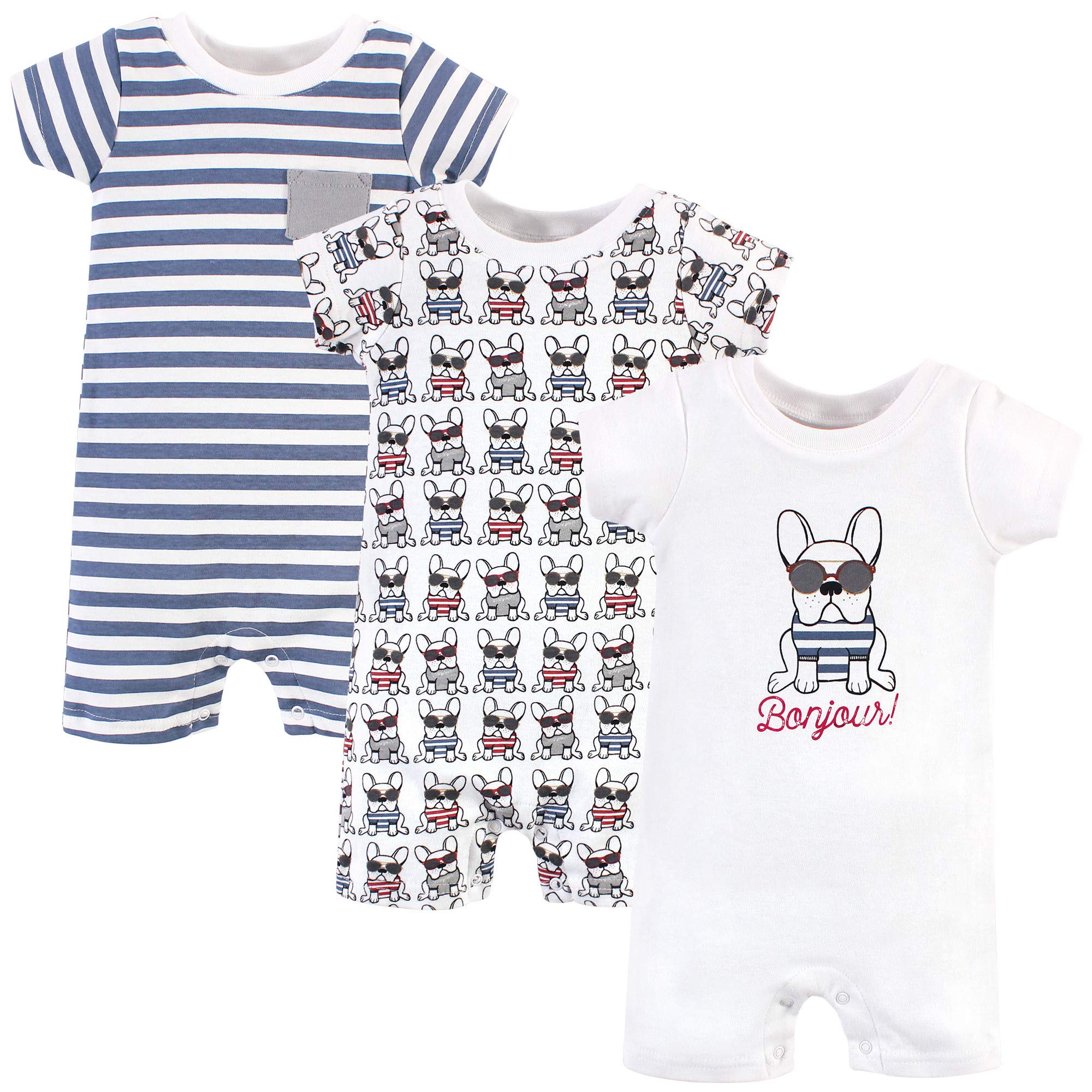 Hudson Baby Unisex Cotton Rompers, French Dog, 9-12 Months – WBBAPB084ZWKCCN