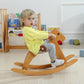 KRAND Rocking Horse Wooden Ride On Toy for Kids Classic Design Rocking Horse with Pedal and Safe Backrest Fine Workmanship(Class