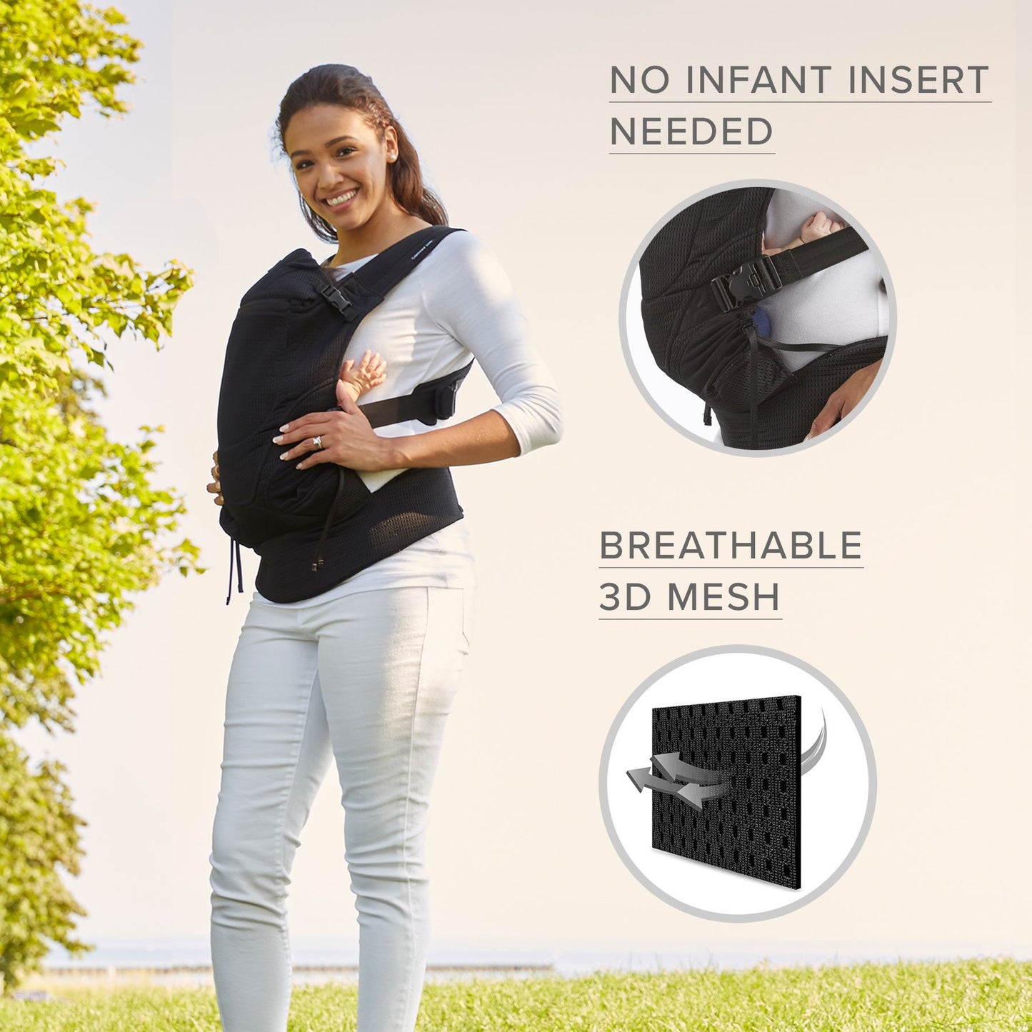Contours Baby Carrier Newborn to Toddler |Love 3 Position Convertible Easy-to-Use Baby Carrier with Pockets for Men and Women, N