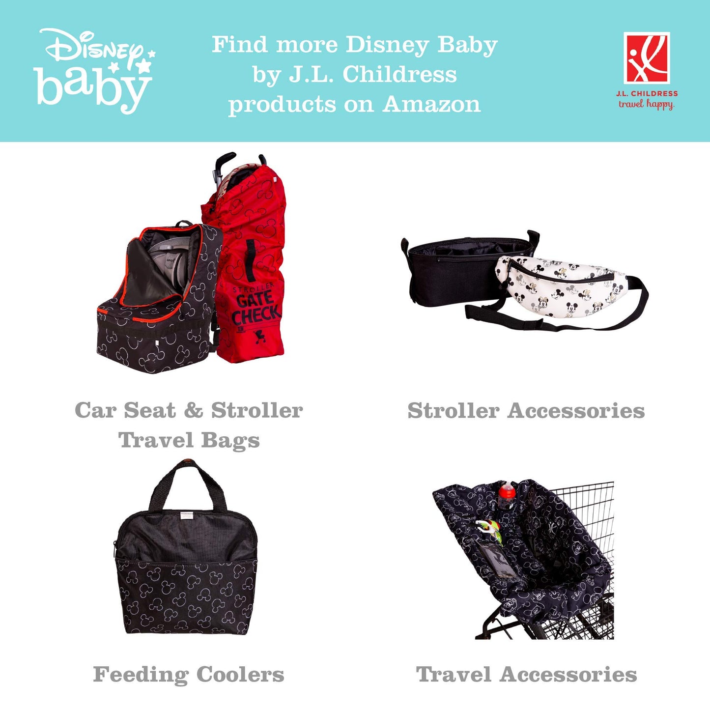 Disney Baby By J.L. Childress Full Body Portable Changing Pad - Disney Travel Essential - Padded, Waterproof, Foldable Diaper Ch