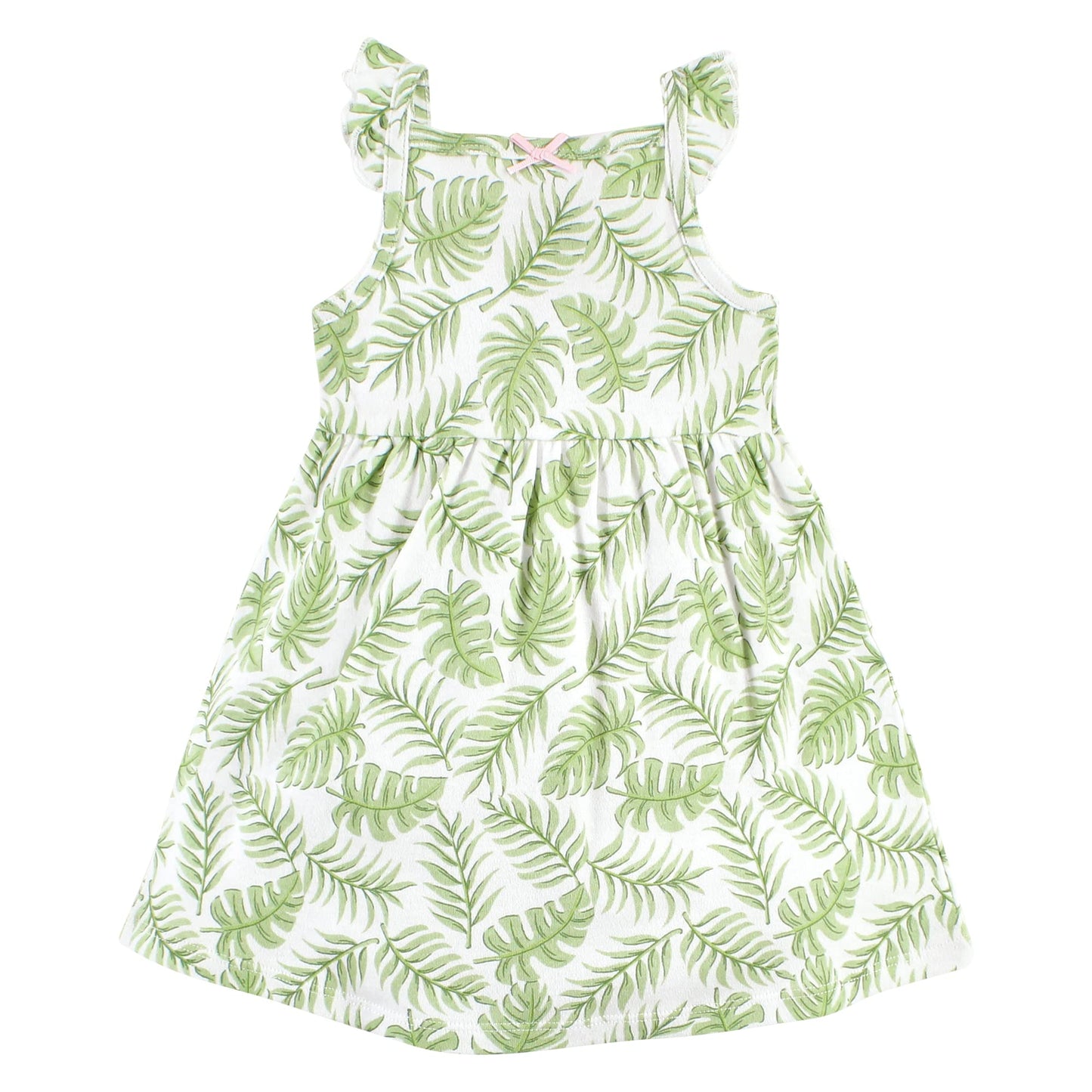 Hudson Baby Girls' Cotton Dresses, Palm Leaf, 12-18 Months