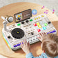 iPlay, iLearn Kids DJ Mixer Toy, Toddler Musical DJ Turntable W/Lights Sounds, Electronic Piano Instrument Playset W/Karaok Micr