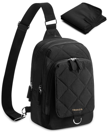 Trahzia Mini Diaper Bag with Portable Changing Pad, Small Crossbody Diaper Purse with Wipe Pouch for Travel and Daily Use, Black