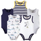 Touched By Nature Unisex Baby Organic Cotton Bodysuits, Seagull, 0-3 Months