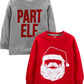 Simple Joys By Carter'S Baby 2-Pack Christmas Long-Sleeve Tees, Red/Grey, 3T