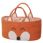 T&T Homewares Baby Diaper Caddy, Large Organizer Tote Bag for Baby Essentials, Nursery Storage (Orange Fox)