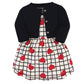 Touched By Nature Baby Girls Organic Cotton And Cardigan Casual Dress, Black Red Heart, 5T Us