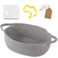 OIAHOMY Small Woven Basket with Gift Bags and Ribbons, Gift Basket Empty with DIY Label Card, Decorative Organizer Box for Baby 