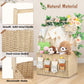 Wisreach Wooden Baby Shower Crate Closet, Foldable Handwoven Storage Basket for Baby Shower Gifts, Welcome Gift Basket for Newbo