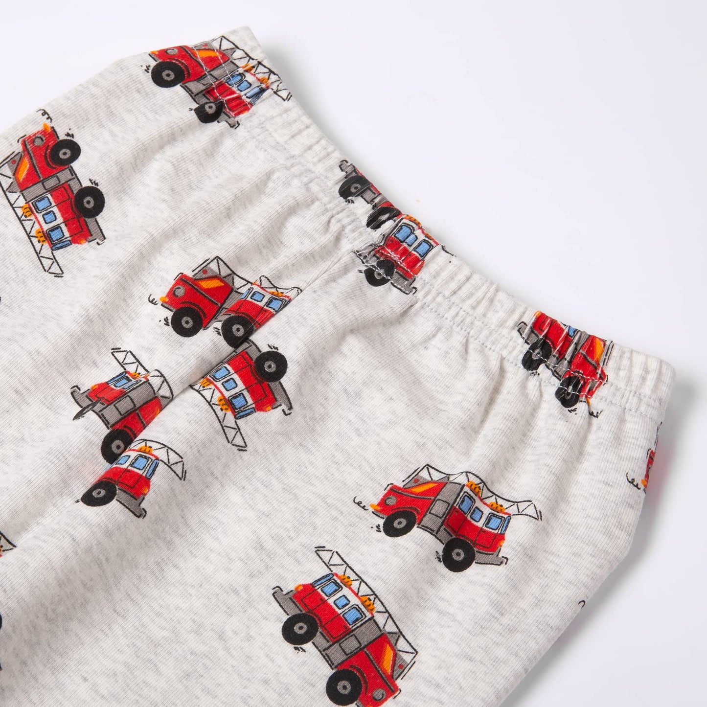 Popshion Boys Pajamas Fire Truck Long Sleeve Cotton Pj Toddler Clothes Set Winter Sleepwear 2 Piece Kids Police Car Pjs 4T