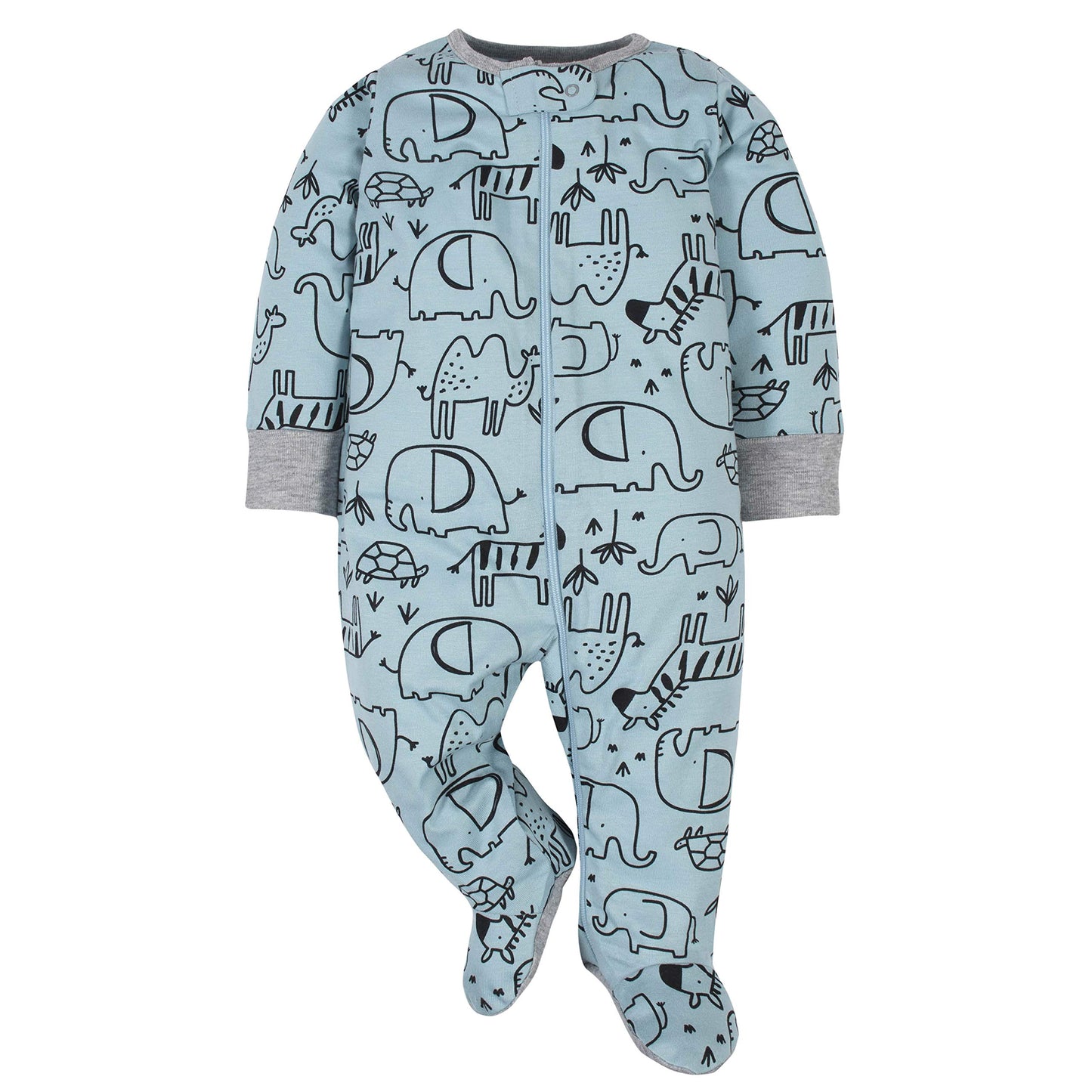 Gerber Baby Boys' 4 Pack Sleep 'N Play Footie, Jungle Blue, 3-6 Months