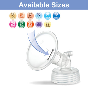 Maymom Two-Piece Wide Neck Pump Parts For Spectra S1/S2 Pumps; Incl Wide Mouth Flanges; Not Original Spectra Flange (13 Mm Two F