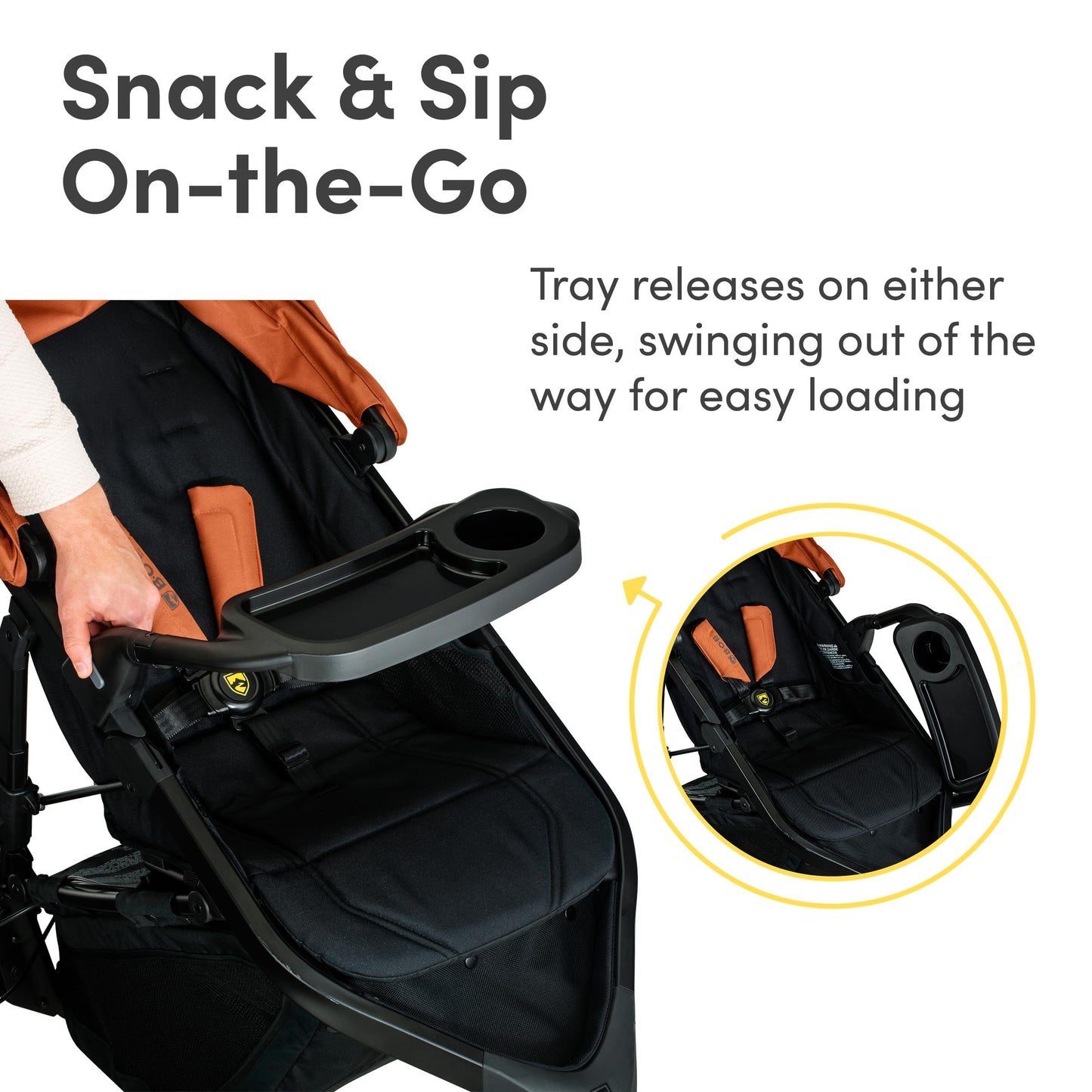 BOB Gear Wayfinder Jogging Stroller with Snack Tray, Independent Dual Suspension, Air-Filled Tires, and 75-Pound Weight Capacity