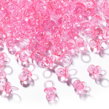 150 Mini Acrylic Pacifiers For Baby Shower Game, 0.86 Inch Bulk Chupones Para Gender Reveal Party Favors Table Decoration (Pink)
