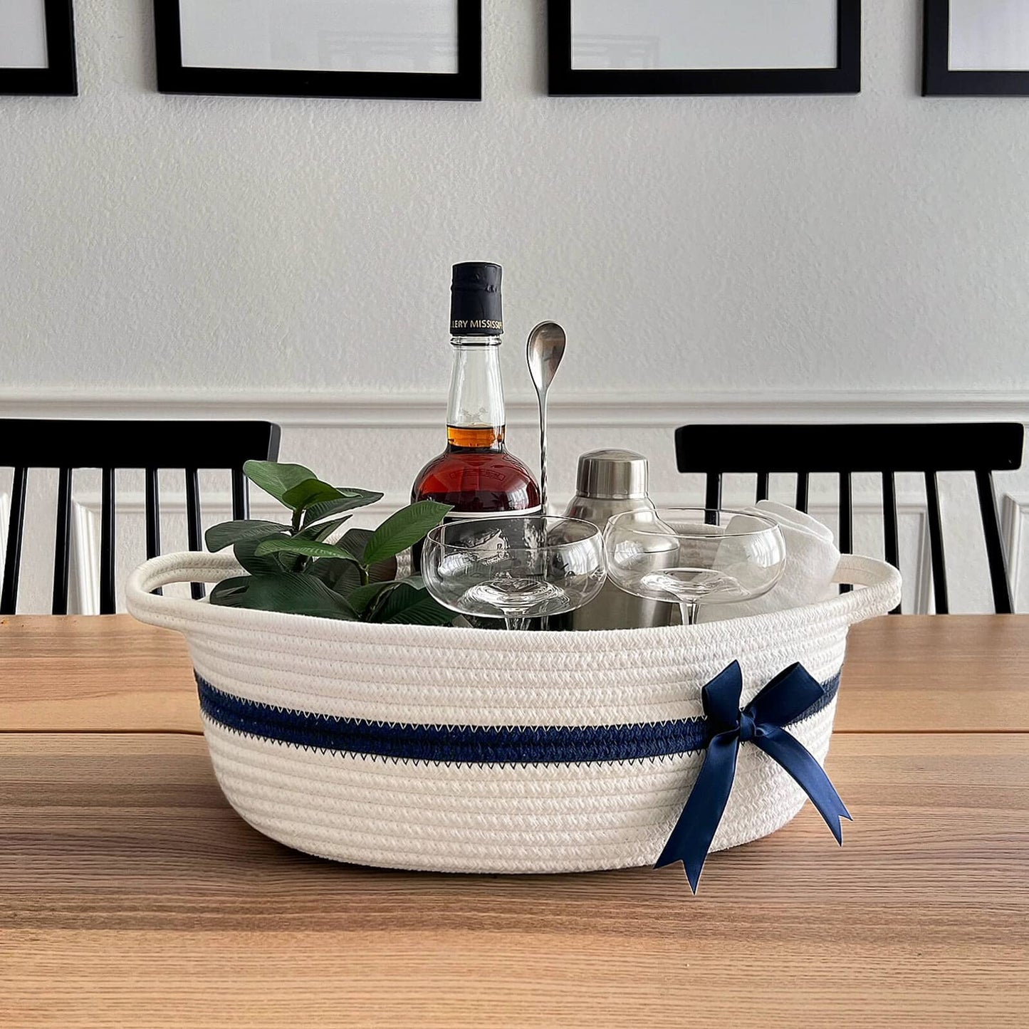 Chicvita Small Basket White Basket For Gifts, Baby Basket For Nursery, Cute Basket For Toys, Diapers, Woven Basket For Storage,