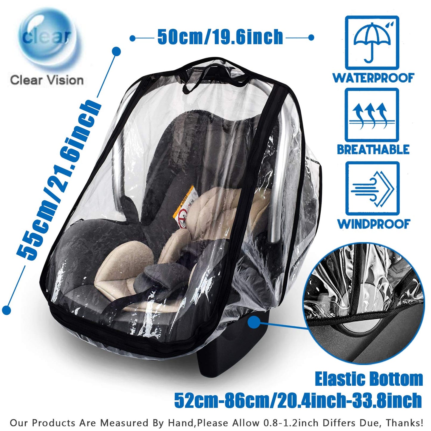 Car Seat Rain Cover,Food Grade Eva,Universal Car Seat Rain,Waterproof, Windproof Protection,Protect From Dust Snow,Rain Cover Fe