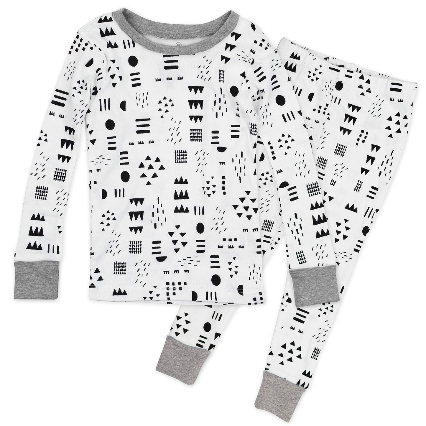 Honestbaby Baby Organic Cotton 2-Piece Snug Fit Pajama Set, Pattern Play, 5T