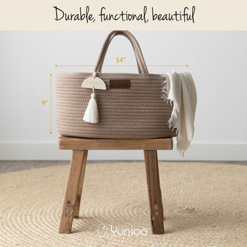 Yunioo Diaper Caddy Organizer, Boho Diaper Bag Tote For Changing Table Necessities And Baby Essentials Must Haves For Newborn, C
