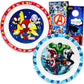 Marvel Superhero Dinnerware Set for Boys - 2 Pc Kitchen Accessories Bundle with Spidey and Avengers Plates Plus Stickers, More |