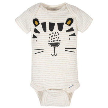 Gerber Unisex Baby 8-Pack Short Sleeve Onesies Bodysuits And Toddler T Shirt Set, Tiger Green, 6-9 Months Us