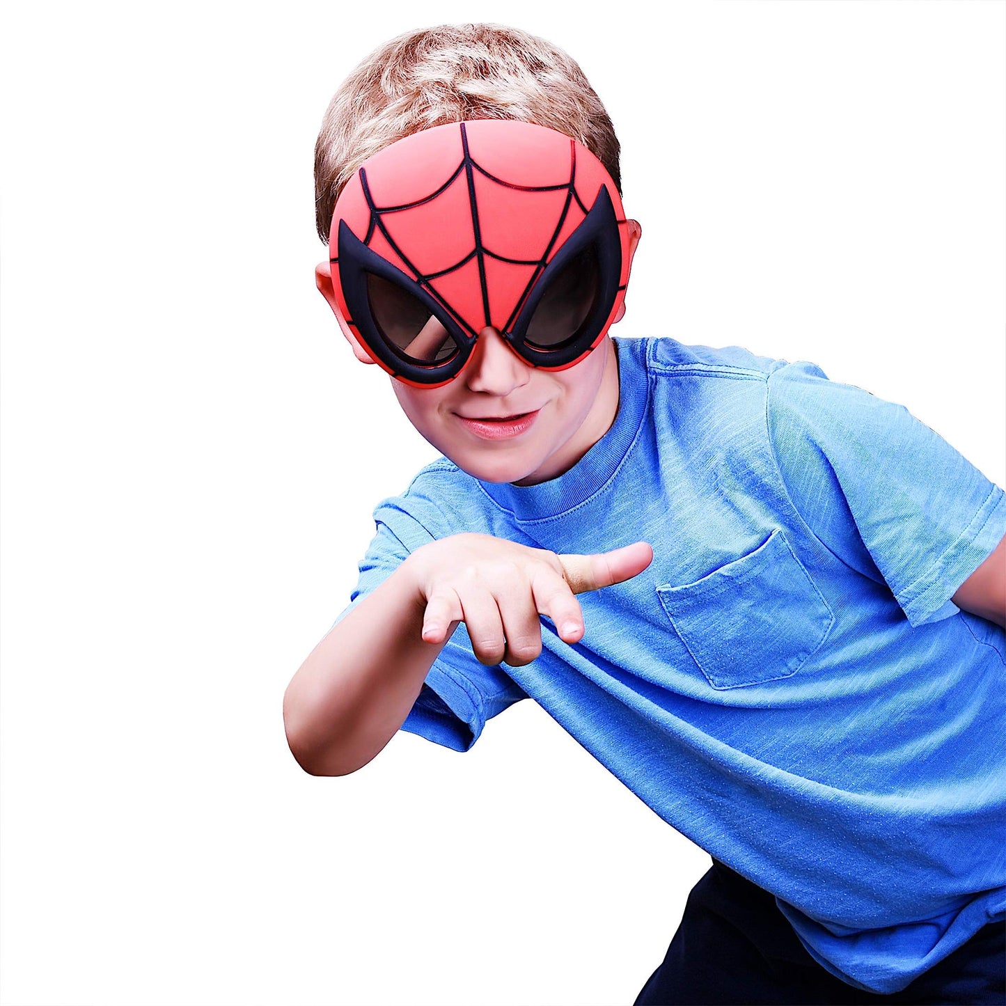 Sun-Staches Marvel Official Spider-Man Sunglasses | Full Mask Costume Accessory | One Size Fits Most