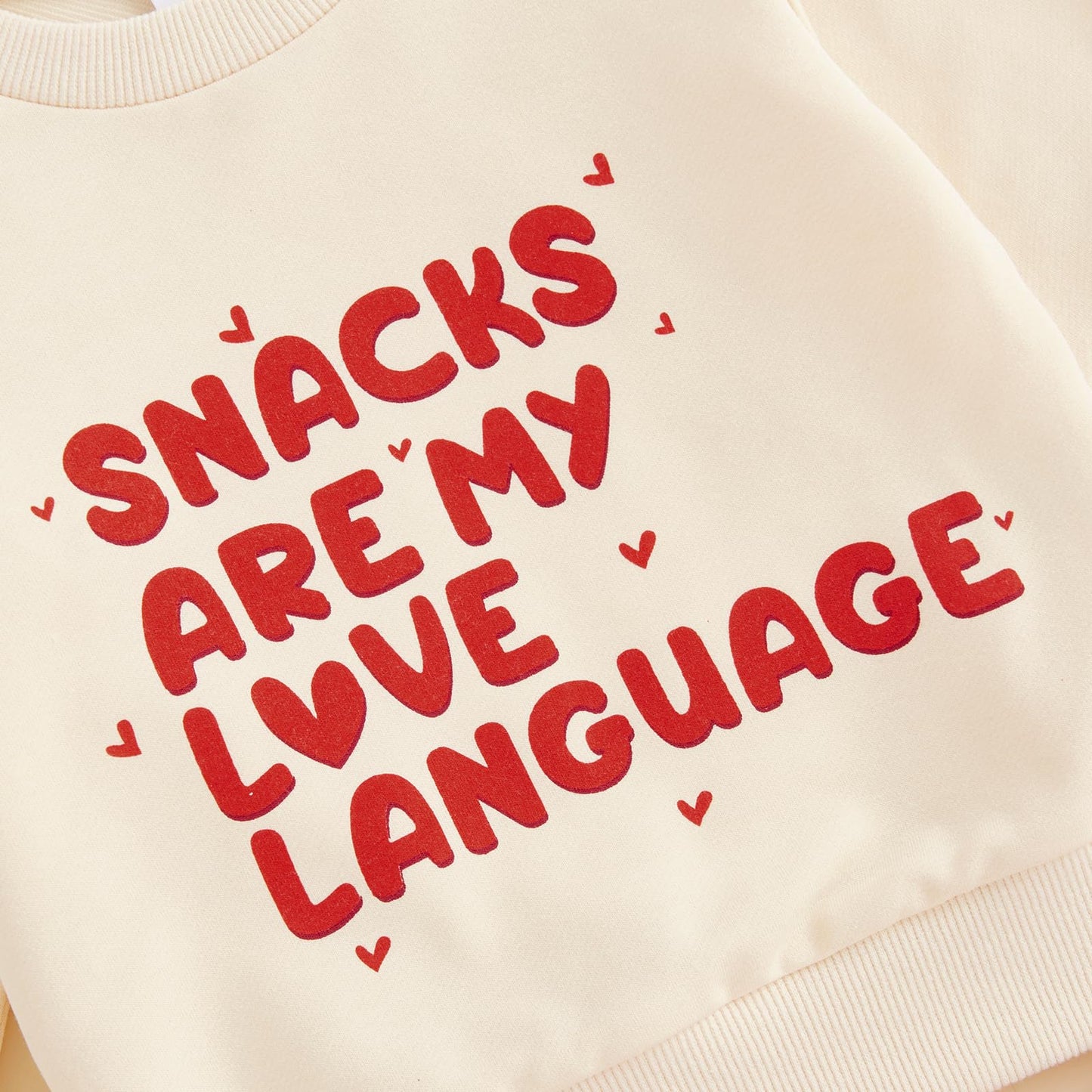 Liomengzi Infant Baby Boy Pants Valentine'S Day Outfits Snacks Letter Print Long Sleeve Sweatshirt Pants Toddler Clothes Set (Re