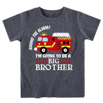 Funnycokid Big Brother Shirt 4T 3T Boys Promoted To Big Brother Firetruck Fire Engine T-Shirt Black Size 4 Pregnancy Announcemen