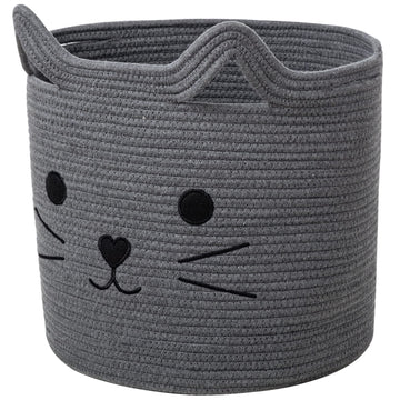 Vk Vk   Living Baskets For Organizing Cute Animal Storage Baskets Cat Toy Basket Big Cotton Rope Hamper Organizer For Laundry, T