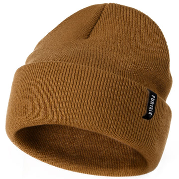 Furtalk Toddler Beanie Baby Boys Girls Beanies Kids Knit Winter Hats For 0-8 Years Camel