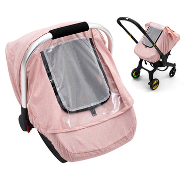 Waterproof Car Seat Cover Baby Girl, Carseat Rain Cover with EVA Transparent Window, Infant Car Seat Weather Shield with Breatha